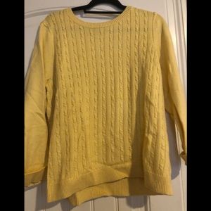 Yellow cable knit sweater